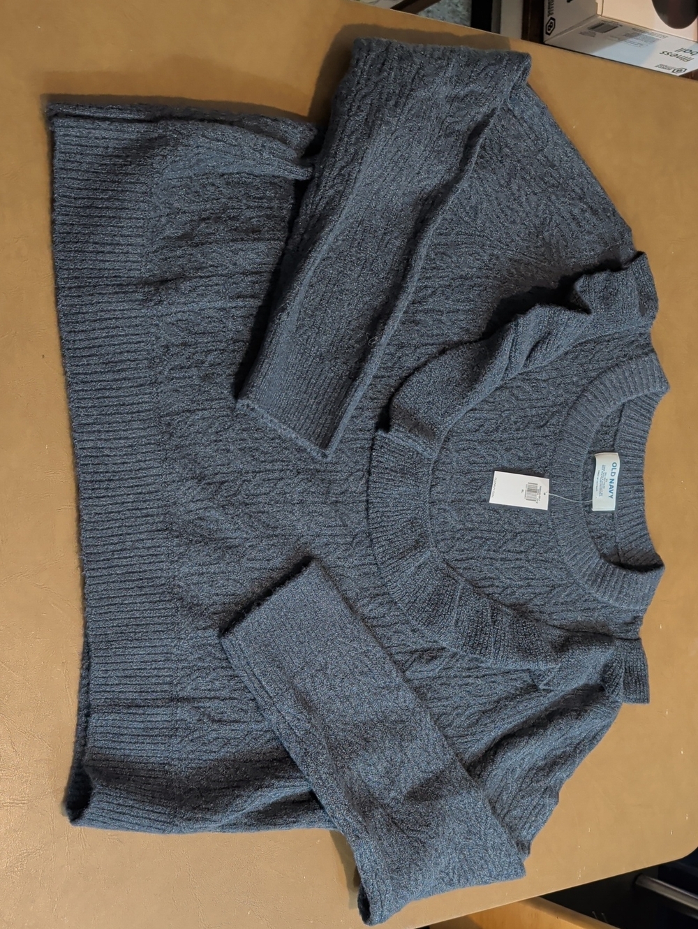 Old Navy Blue Cable-Knit Crewneck Sweater